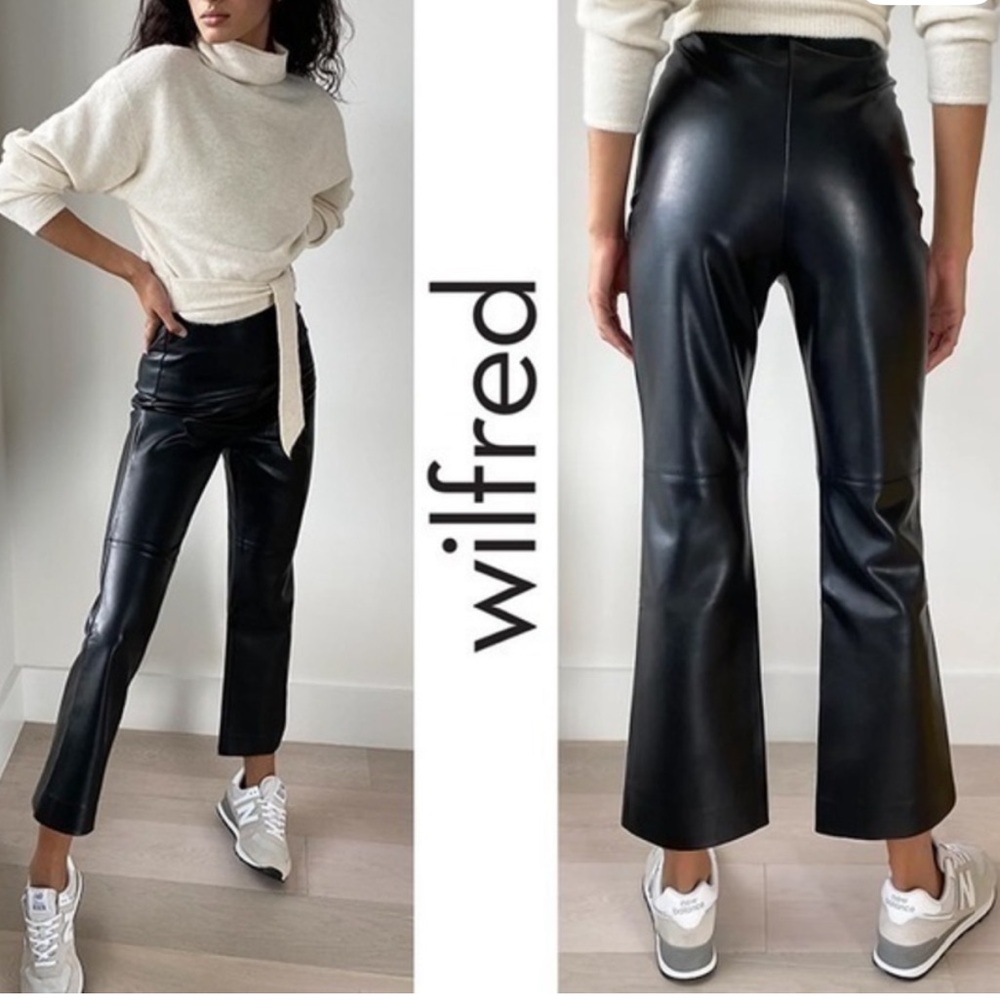 Wilfred Porto Faux Leather Kick Flare 6 Black 79054